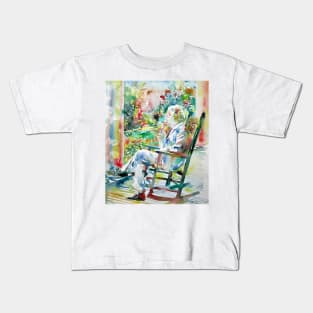 MARK TWAIN watercolor portrait .2 Kids T-Shirt